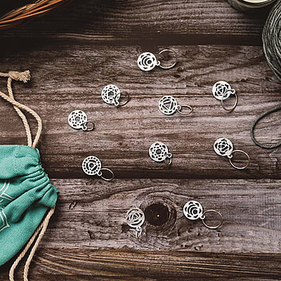 Sterling silver plated chakra stitch markers - The Mindful collection