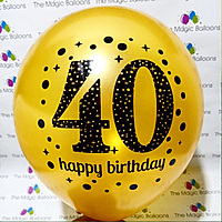 The Magic Balloons- 40th happy birthday latex balloons pack of 30 pcs