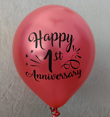 The Magic Balloons Store- Happy First Anniversary Party Balloons Pack of 30- 181285