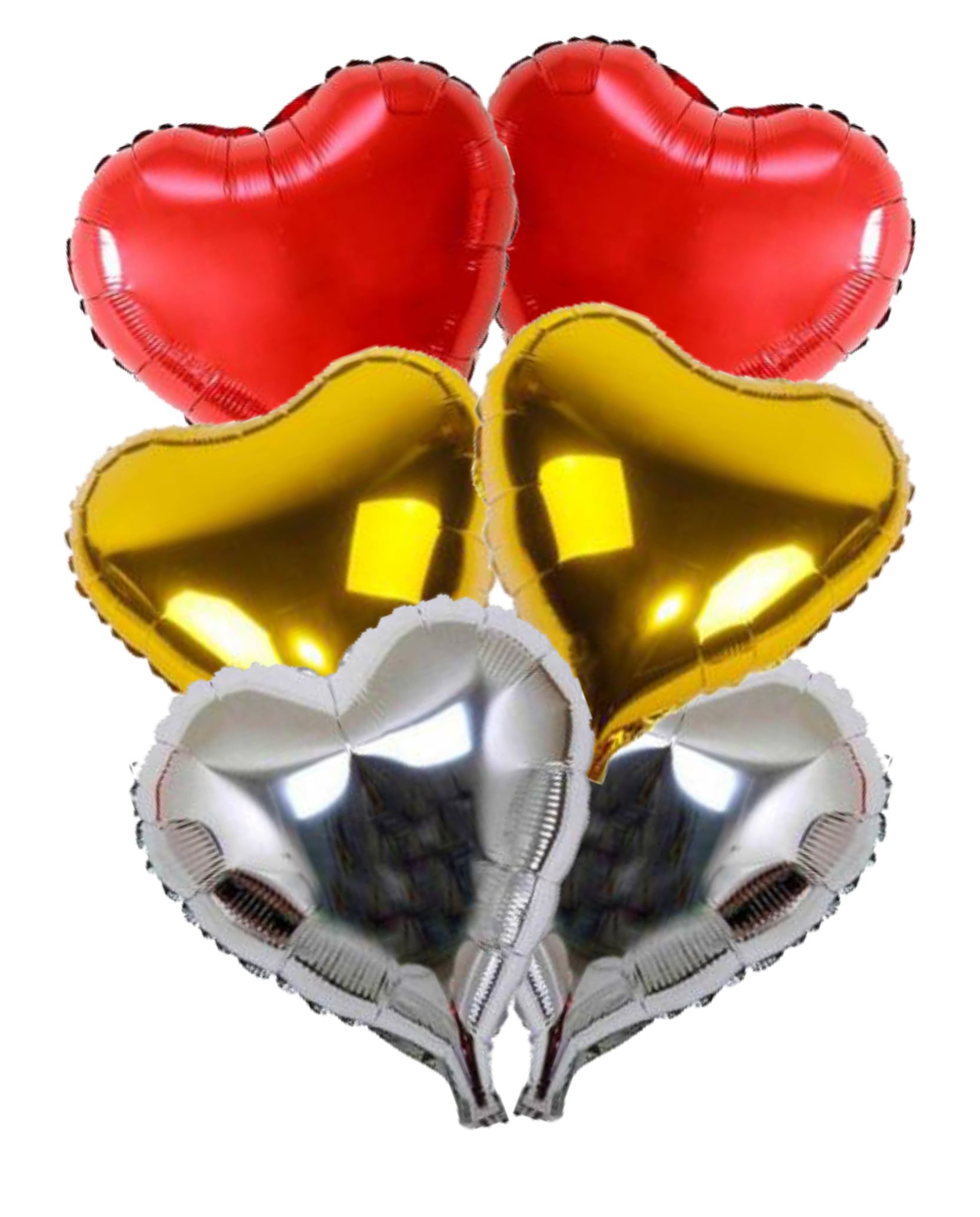 The Magic Balloons Store 18" Heart Shape Party Decorative Foil Balloon Multi Colour -Pack of 6