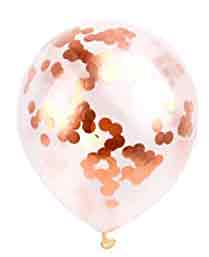 The Magic Balloons Store- 12" Rose Gold Pre-Filled Confetti Balloons & Rose Gold Latex Balloons ( Pack of 10)