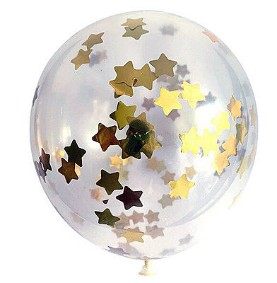 The Magic Balloons- Store- 12" Confetti Balloons Pack of 10 (Gold)
