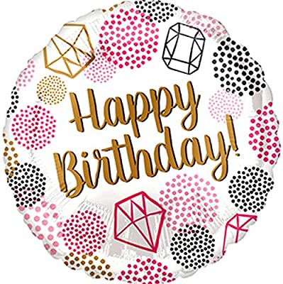 Anagram Happy Birthday! Gems Round Foil Balloon (18in)181324