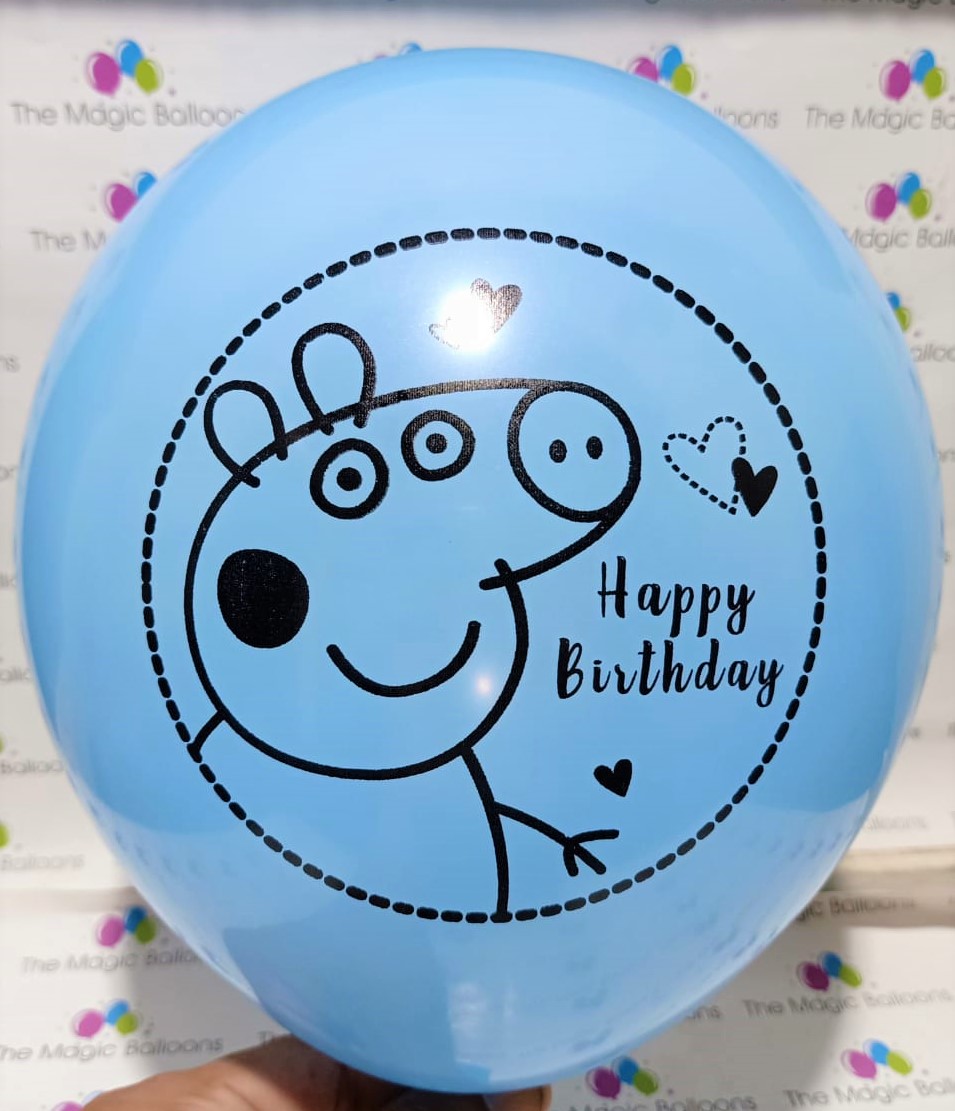 The Magic Balloons Store-Printed Latex peppa pig Balloons-pack of 50