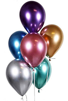 The Magic Balloons Store- 12" Solid Multi-Color Chrome Balloons Pack of 30