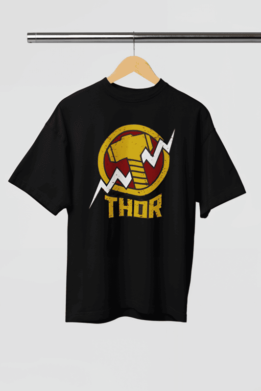 Thor printed Black oversized t-shirt