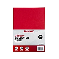 Pack of 50 A5 Assorted Primary Coloured Card 160gsm Sheets