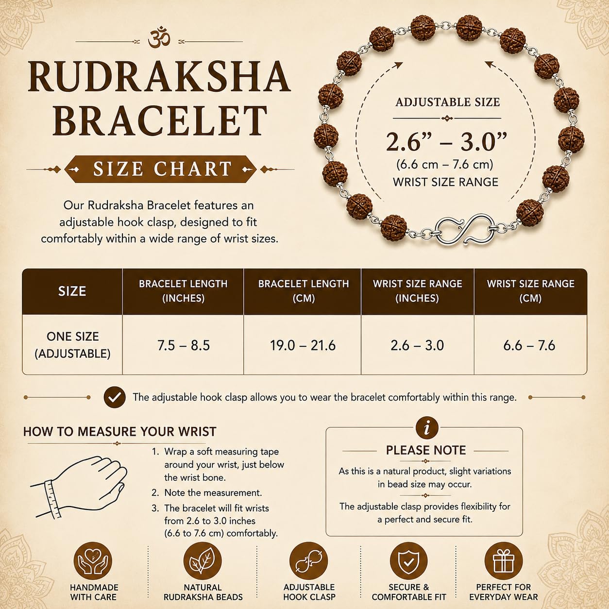 Silver Rudraksha Bracelet Capped & Tied