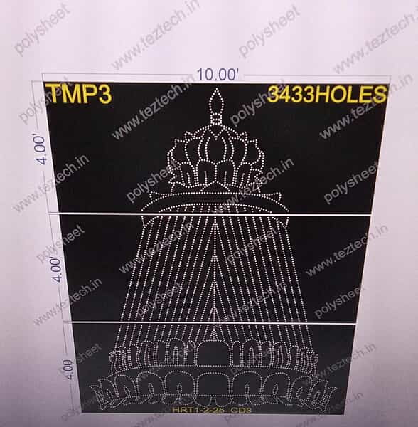 TMP3 TEMPLE 12X10 FEET 3433HOLES (3 PARTS )