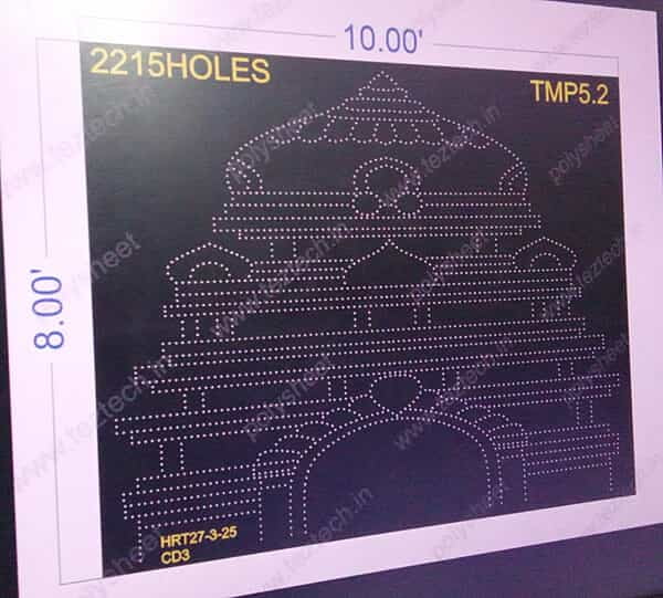 TMP5.2 TEMPLE 8X10 FEET 2215 HOLES (3 PARTS )