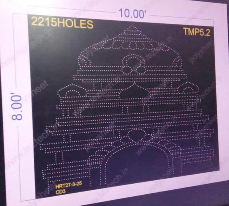 TMP5.2 TEMPLE 8X10 FEET 2215 HOLES (3 PARTS )