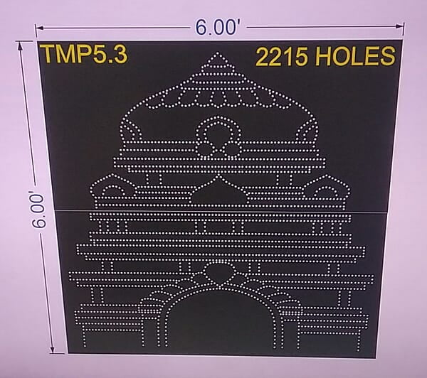 TMP5.3 TEMPLE 2 PARTS 6X6 FEET 2215 HOLES
