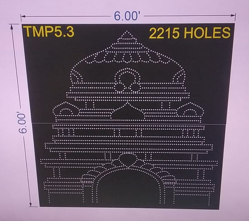 TMP5.3 TEMPLE 2 PARTS 6X6 FEET 2215 HOLES