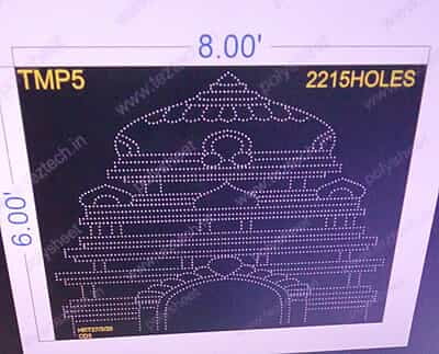 TMP5 TEMPLE 8X6 FEET 2215 HOLES (2 PARTS )