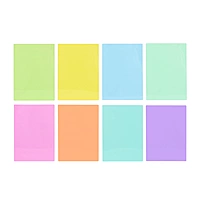 Pack of 8 A4 Plain Assorted Coloured Dyslexia Overlay Reading Sheets â€“ PET Material, Rounded Corners