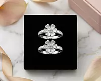925 Silver Frosted Blossom Toe Rings