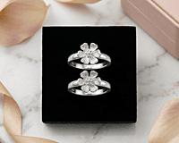 925 Silver Frosted Blossom Toe Rings