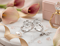 925 Silver Frosted Blossom Toe Rings