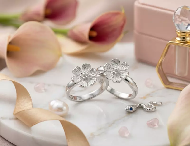 925 Silver Frosted Blossom Toe Rings
