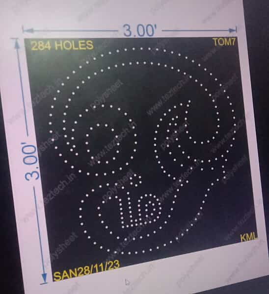 TOM7 TAMIL OM 3X3 FEET 284HOLES