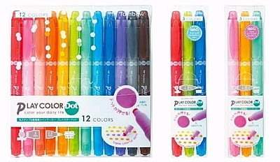 TOMBOW PLAY COLOR TWIN TIP MARKERS, DOT & SUPER FINE TIP, SET TOMBOW PLAY COLOR TWIN TIP MARKERS, DOT & SUPER FINE TIP, SET