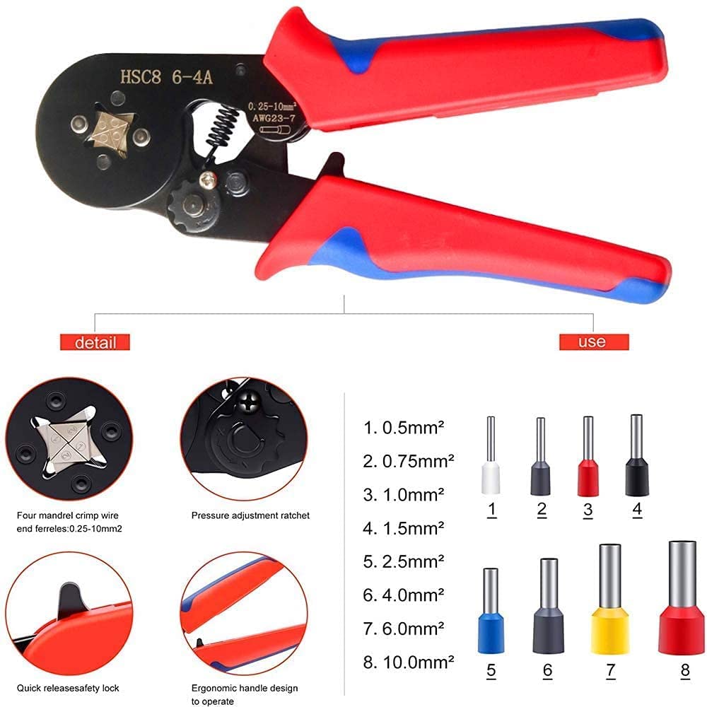 HSC8 6-4A Self-Adjusting Crimping Tool | 0.25-10mm²