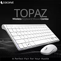 Coconut Topaz WKM12 Wireless Keyboard & Mouse Combo (Sleek Design, Ergonomic Comfort, Reliable Wireless Connectivity, Perfect for Home & Office, 1 Year Warranty)