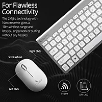 Coconut Topaz WKM12 Wireless Keyboard & Mouse Combo (Sleek Design, Ergonomic Comfort, Reliable Wireless Connectivity, Perfect for Home & Office, 1 Year Warranty)