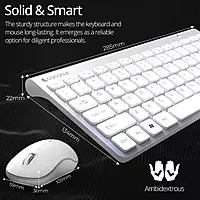 Coconut Topaz WKM12 Wireless Keyboard & Mouse Combo (Sleek Design, Ergonomic Comfort, Reliable Wireless Connectivity, Perfect for Home & Office, 1 Year Warranty)
