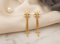 18 kt Gold Starburst Tassel Ear Danglers
