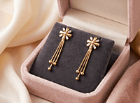 18 kt Gold Starburst Tassel Ear Danglers