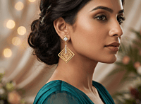 18 kt Gold Prismatic Nest Pavé Ear Danglers