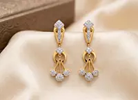18 kt Gold Floral Chandelier Ear Danglers