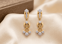 18 kt Gold Floral Chandelier Ear Danglers