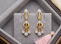 18 kt Gold Floral Chandelier Ear Danglers