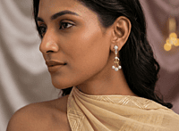 18 kt Gold Floral Chandelier Ear Danglers