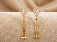 18 kt Gold Gilded Dewdrop Cascade Ear Danglers