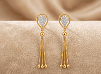 18 kt Gold Gilded Dewdrop Cascade Ear Danglers