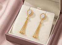 18 kt Gold Gilded Dewdrop Cascade Ear Danglers