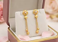 18 kt Gold Twinkling Blossom Ear Danglers