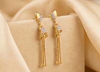 18 kt Gold Lumina Leaf Contour Jhumkis