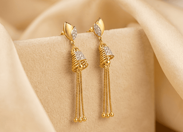 18 kt Gold Lumina Leaf Contour Jhumkis
