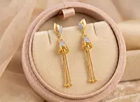 18 kt Gold Lumina Leaf Contour Jhumkis