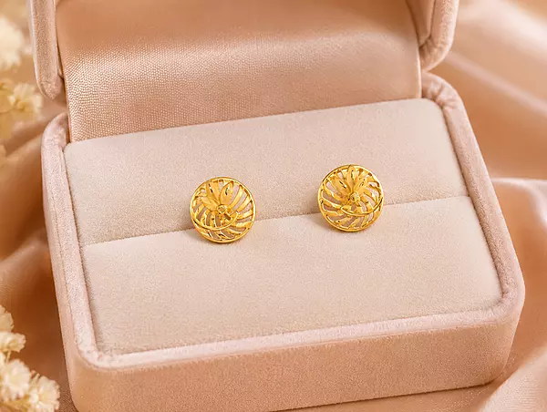18 kt Gold Solis Blossom Spiral Studs