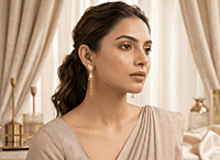 18 kt Gold Lumina Leaf Contour Jhumkis