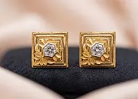 18 kt Gold Aurelia Geometric Flora Studs