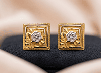 18 kt Gold Aurelia Geometric Flora Studs