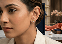 18 kt Gold Aurelia Geometric Flora Studs