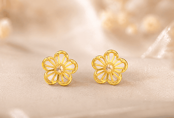 18 kt Gold Aura Ray Blossom Studs