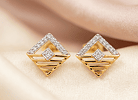18 kt Gold Vesper Chevron Prism Studs